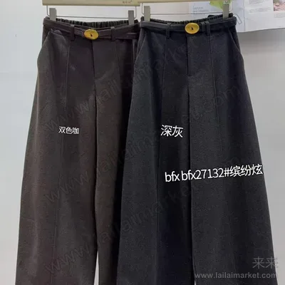 拉链九分裤阔腿裤