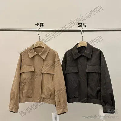 韩系慵懒廓形麂皮绒外套