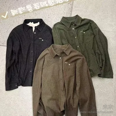 磨毛感格子衬衫