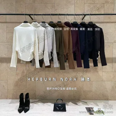 爆款高级荡领褶皱小衫