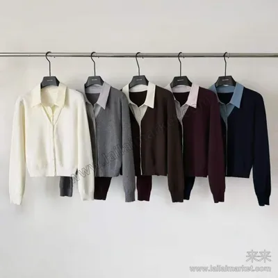 假两件拼接衬衣毛衣