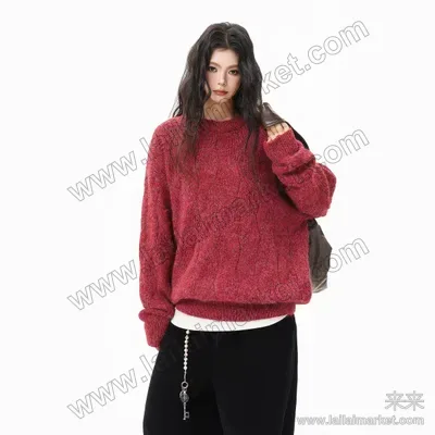 羊驼加厚套头毛衣