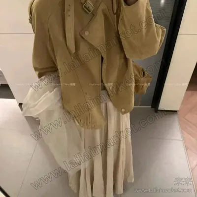 立领轻机车麂皮绒夹克