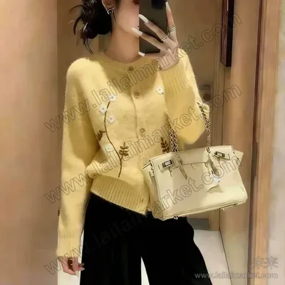 小花针织开衫