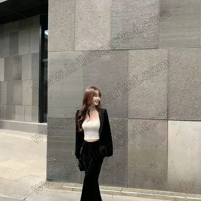 丝绒微喇裤