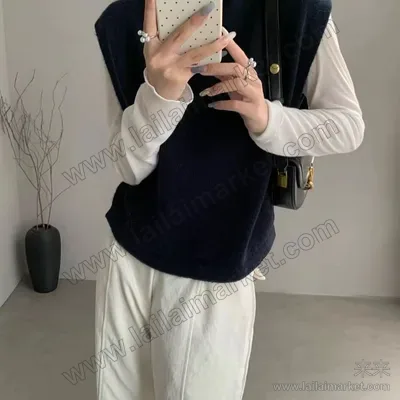 小米绒高领侧扣马甲